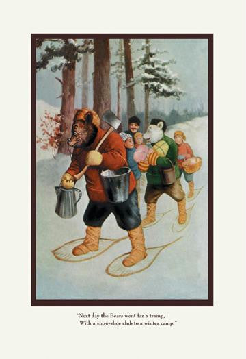 Teddy Roosevelt's Bears: The Snow-Shoe Club 12x18 Giclee on canvas