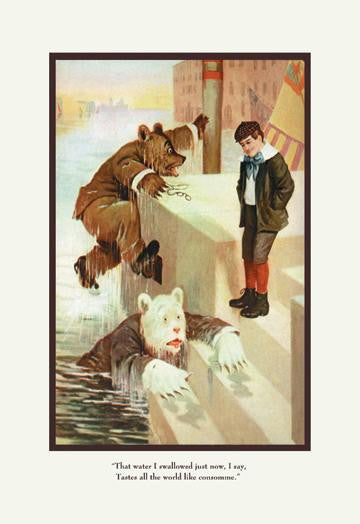 Teddy Roosevelt's Bears: Teddy B and Teddy G in the Water 12x18 Giclee on canvas