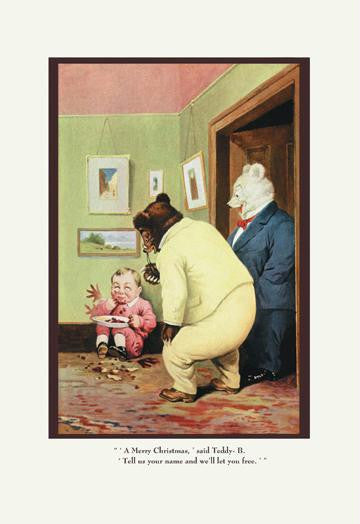 Teddy Roosevelt's Bears: Merry Christmas 12x18 Giclee on canvas