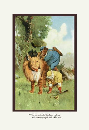 Teddy Roosevelt's Bears: Get On My Back 12x18 Giclee on canvas