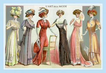 L'Art de la Mode: Six Refined Fashions 12x18 Giclee on canvas