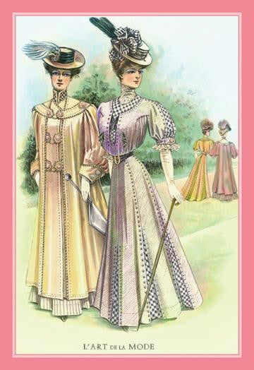 L'Art de la Mode: Traveling Coat and Shirt-Waist Suit 12x18 Giclee on canvas