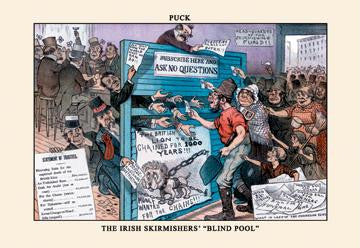 Puck Magazine: The Irish Skirmishers' Blind Pool 12x18 Giclee on canvas