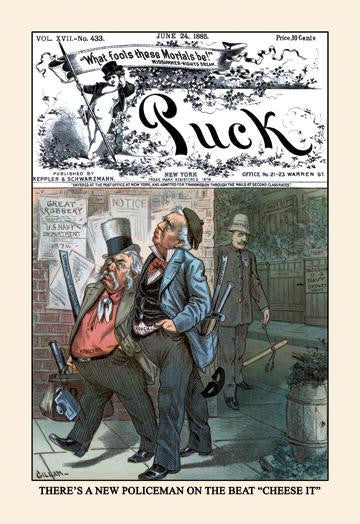 Puck Magazine: There's a New Policeman on the Beat 12x18 Giclee on canvas