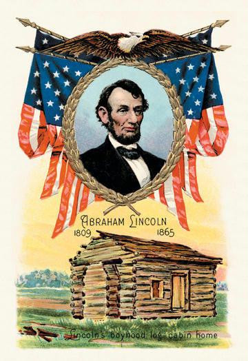 Lincoln's Boyhood Log-Cabin Home 12x18 Giclee on canvas