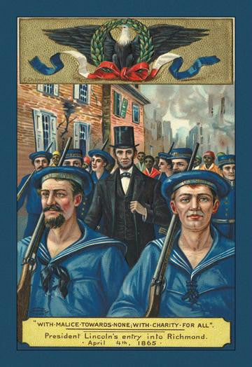 President Lincoln's Entry into Richmond 12x18 Giclee on canvas