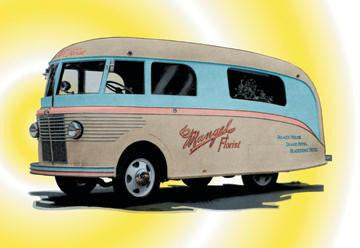 A Florist's Truck 12x18 Giclee on canvas