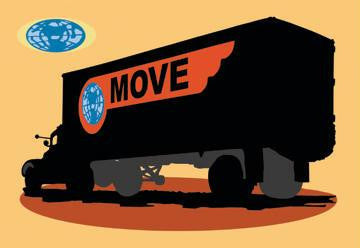 The Move Truck 12x18 Giclee on canvas
