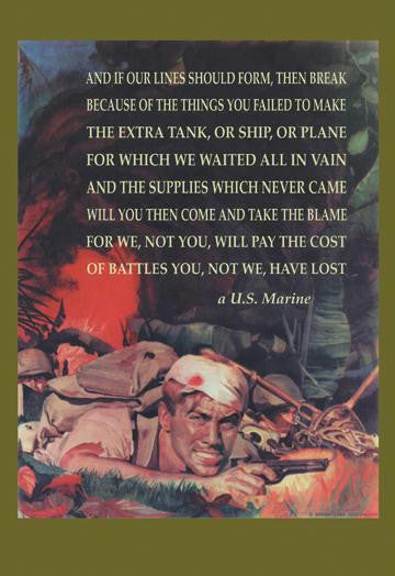 A Marine's Poem 12x18 Giclee on canvas