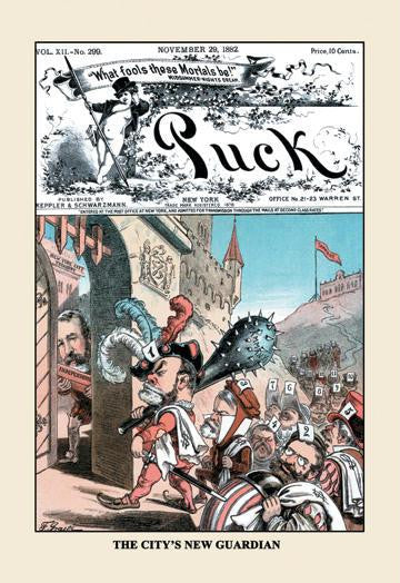 Puck Magazine: The City's New Guardian 12x18 Giclee on canvas