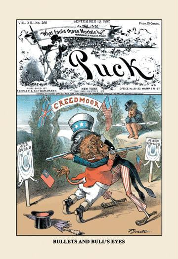 Puck Magazine: Bullets and Bull's Eyes 12x18 Giclee on canvas