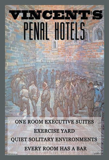 Vincent's Penal Hotels 12x18 Giclee on canvas