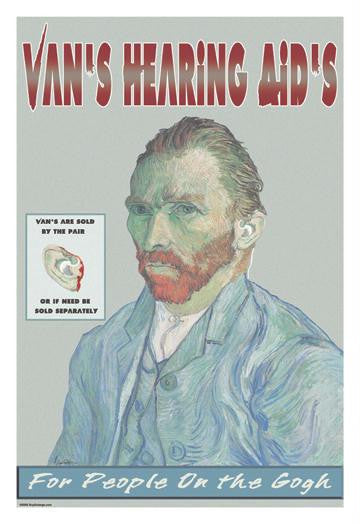 Van's Hearing Aids: For People on the Gogh 12x18 Giclee on canvas