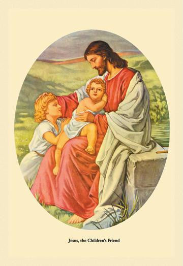Jesus  the Children's Friend 12x18 Giclee on canvas