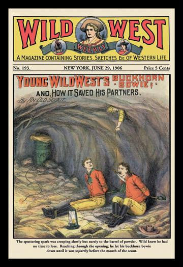 Wild West Weekly: Young Wild West's Buckhorn Bowie 12x18 Giclee on canvas