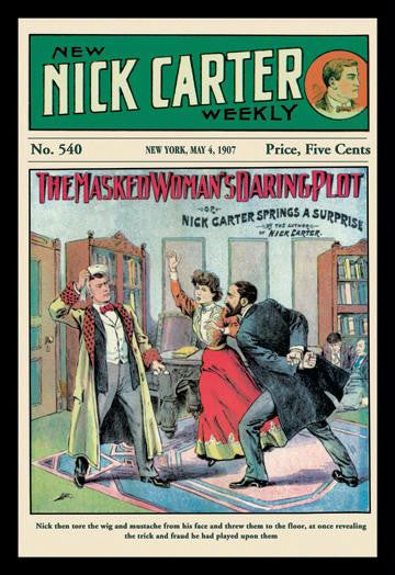Nick Carter: The Masked Woman's Daring Plot 12x18 Giclee on canvas