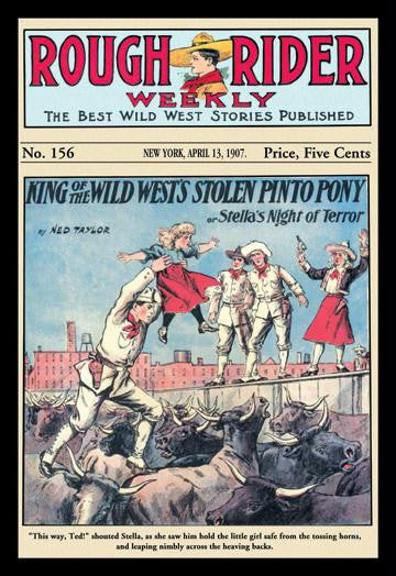 Rough Rider Weekly: King of the Wild West's Stolen Pinto Pony 12x18 Giclee on canvas