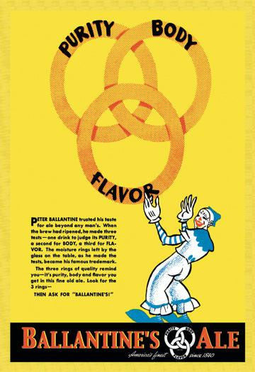Ballantine's Ale - Purity  Body  Flavor 12x18 Giclee on canvas