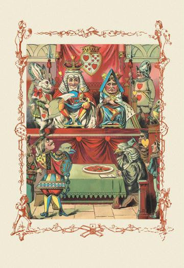 Alice in Wonderland: The King and Queen's Court 12x18 Giclee on canvas