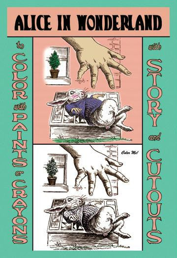 Alice in Wonderland: The White Rabbit and Alice's Big Hand - Color Me! 12x18 Giclee on canvas
