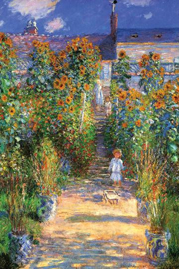 The Artist's Garden at Vetheuil 12x18 Giclee on canvas