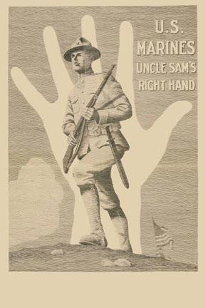 U.S. Marines  Uncle Sam's right hand 12x18 Giclee on canvas