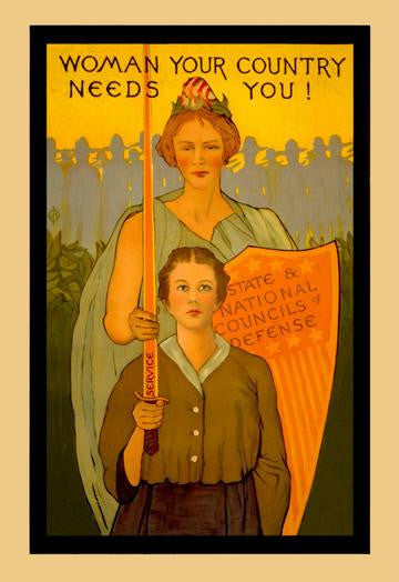 Women your Country Needs You! 12x18 Giclee on canvas