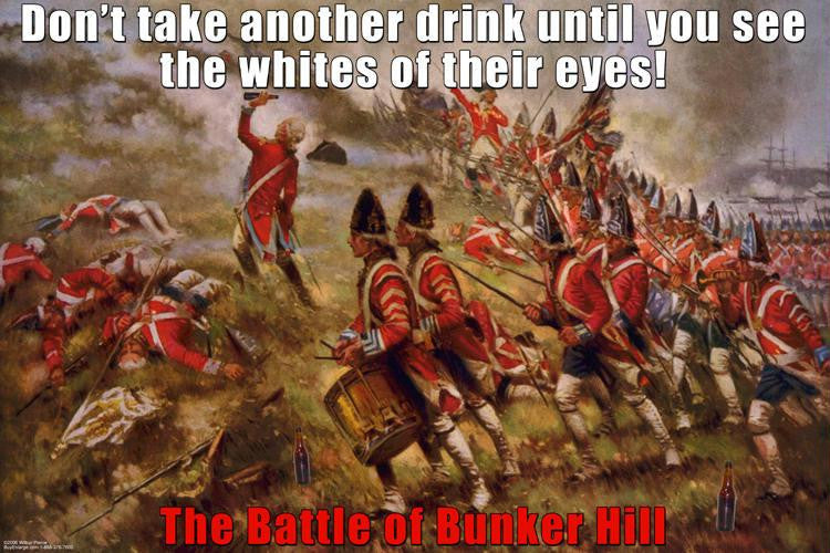 Don't Take Another Drink until you see the Whites of their eyes 12x18 Giclee on canvas