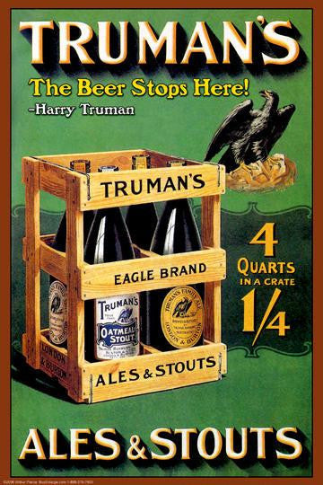 Truman's - The Beer Stops Here! 12x18 Giclee on canvas