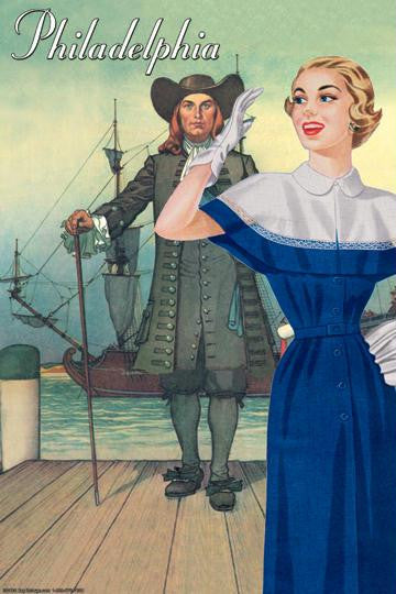Ben Franklin's Vision1950 II 12x18 Giclee on canvas