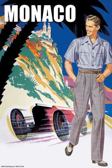 Monaco Men's 50's Fashion II 12x18 Giclee on canvas
