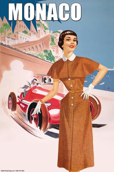 Monaco Lady's 50's Fashion II 12x18 Giclee on canvas