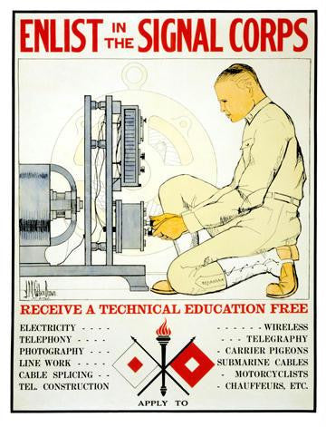Enlist in the Signal Corps 12x18 Giclee on canvas
