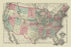 Map of the United States Territories 1872 12x18 Giclee on canvas