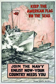 Keep the American flag on the seas Join the Navy--Enlist now-your country needs you 12x18 Giclee on canvas