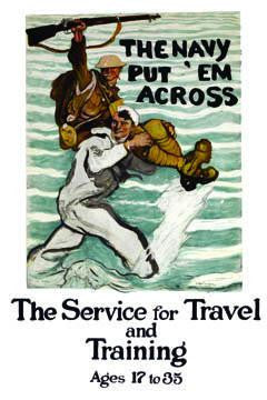 The Navy put 'em across The service for travel and training  ages 17 to 35 12x18 Giclee on canvas