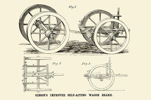 Gibson's Improved Self-Acting Wagon Brake 12x18 Giclee on canvas