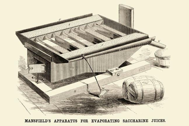 Mansfield's Apparatus for Evaporating Saccharine Juices 12x18 Giclee on canvas