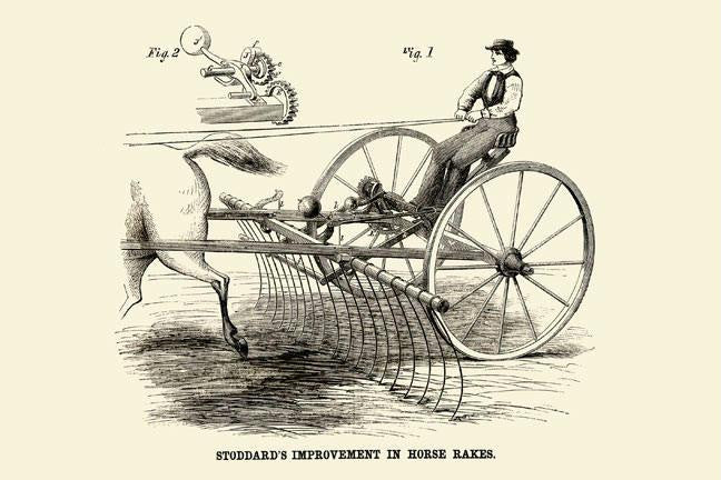 Stoddard's Improvement in Horse Rakes 12x18 Giclee on canvas