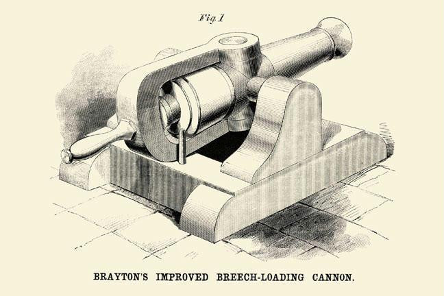 Brayton's Improved Breech-loading Cannon 12x18 Giclee on canvas