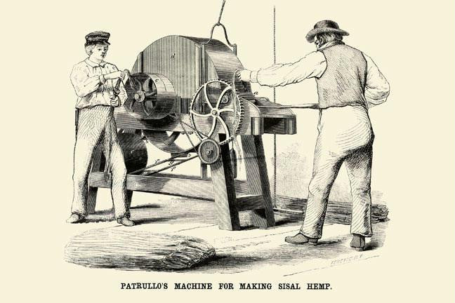 Patrullo's Machine for Making Sisal Hemp 12x18 Giclee on canvas