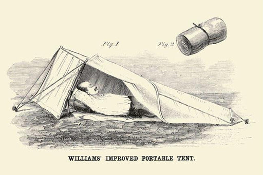 William's Improved Portable Tent 12x18 Giclee on canvas
