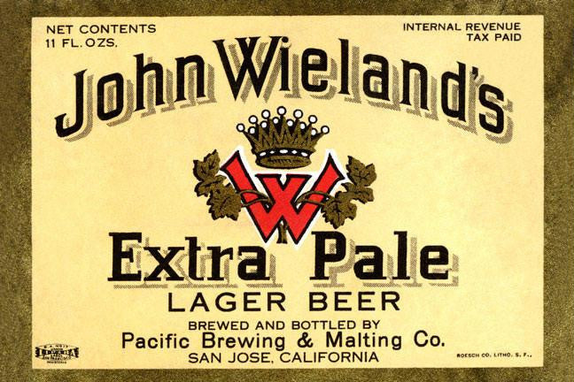 John Wieland's Extra Pale Lager Beer 12x18 Giclee on canvas