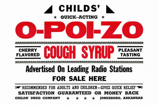 Child's Quick Acting O-Poi-Zo Cough Syrup 12x18 Giclee on canvas