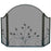 3 Fold Arch Top Graphite Screen W- Leaves