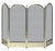 4 Fold Polished Brass  Screen With Decorative Filigree