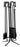 5 Pc Black Wrought Iton Fireset W- Crook Handles