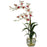 White Dendrobium w-Glass Vase Silk Flower Arrangement