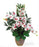 White-White Double Phal-Dendrobium Silk Flower Arrangement