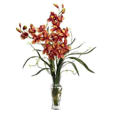 Burgundy Cymbidium Silk Flower Arrangement